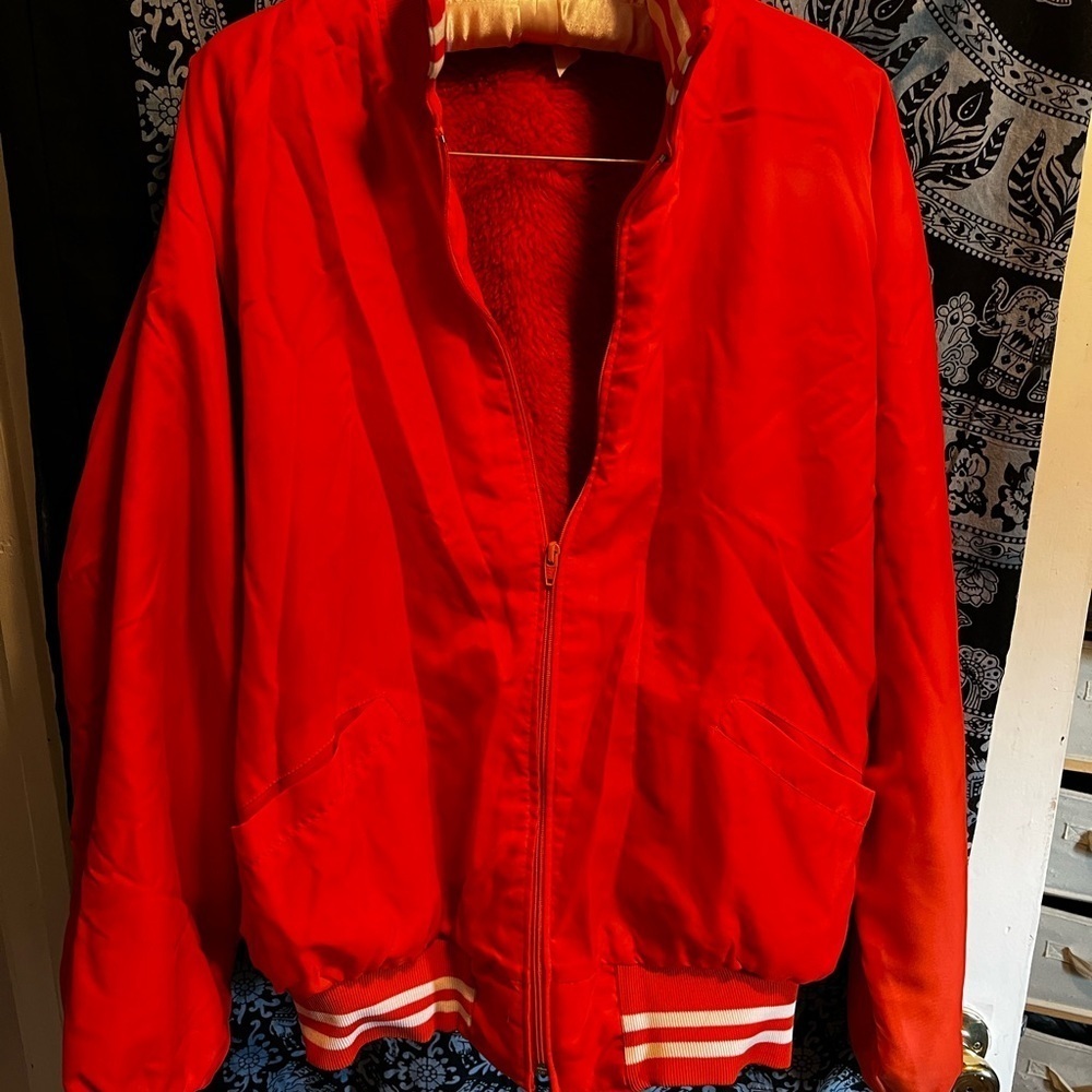 Vintage Holloway varsity zipper jacket in orange size XL. Games, parties, fun! - Picture 4 of 11